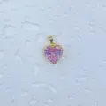 Vergoldeter rosa Herz Kristall Anhänger Zubehör, zarter funkelnder Schmuck Anhänger. - Herzform Pink Straßstein Stil