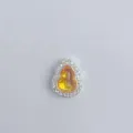 Squisito ciondolo a zucca gialla con zirconi scintillanti per bracciali fai da te. - Ciondolo Zucca Intarsiato Argento (6)