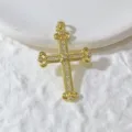 Vergoldeter Mikro-Zirkonia Kreuz Anhänger Halskette Damen Mode Schmuck Zubehör - Retro Strass Kreuz Stil (5)