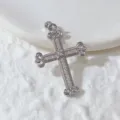 Zirkon Kreuz Anhänger Kupfer Vergoldet DIY Halskette Armband Schmuck Zubehör Variante - Klassisch Retro Strass Kreuz Stil (6)