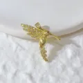 Gold Plated Hummingbird Pendant Sparkling Zircon Animal DIY Necklace Jewelry Accessory - Gold Hummingbird Shape