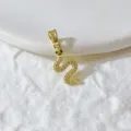 Vergoldeter Mikro-Fassung Zirkonia Schlangen-Anhänger Kupfer Schmuckzubehör gut - Goldene Schlangenform Stil (G851)