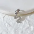 Mikro gefasster Zirkonia Schlangen Anhänger silberner Metall Schmuck Zirkon Kette Variante - Silber Pavé Grünes Auge Schlange Stil (G851)