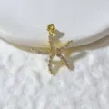 Vergoldeter Zirkonia Stern Anhänger minimalistisch glänzender DIY Schmuck Zubehör. - Gold Strass Fünfzackiger Stern Stil (8)