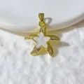 Goldener Seestern Anhänger mit Zirkonia und weißer Einlage, ideal für DIY Schmuckherstellung. - Gold Seestern mit Weißem Strass Stil (11)