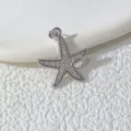 Exquisiter Mikrofassung Zirkonia Seestern Anhänger, eleganter Ozean Stil Schmuck. - Seestern Stil 2 (TD00087-2) / Silber