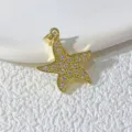 Exquisiter vergoldeter Seestern Anhänger mit funkelnden Zirkonia Steinen für elegante Mode. - Seestern Stil 3 (TD00087-3) / Gold
