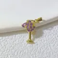 Vergoldeter Kupfer lila Zirkonia Weinbecher Anhänger DIY Schmuck Zubehör Charm - Lila