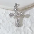 Gothic Cross Zirconia Copper Pendant DIY Jewelry Accessory for Women Fashion Charm Gift - Gothic Pave Cross Style (15)