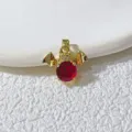 Vergoldeter Fledermaus Anhänger mit rotem Zirkon DIY Schmuck Zubehör für Kette - Goldene Fledermaus mit Roten Augen