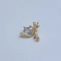 Vergoldeter DIY Schmetterling Anhänger Charms für handgemachte Armbänder Zubehör. - Asymmetrische Schleife Quadratischer Hauptstein Stil (Artikel 9425)