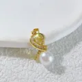 Exquisite gold-plated ribbon pendant detailed with sparkling crystals and a white pearl. - Bowknot Rhinestone Artificial Pearl (9)