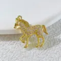 Gold rhinestone horse charm detail, gleaming crystal animal pendant for custom jewelry making. - Gold Horse Shape Rhinestone (10)