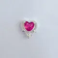 Rosa Herz Zirkon Anhänger kupfer vergoldet DIY Schmuck Zubehör für kreatives Basteln - Herz Rosa Design Stil (5748)