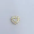 Ciondolo fai-da-te in zircone micro-pavé a forma di cuore per creazione di gioielli braccialetto - Maglia Cuore Intarsiato Oro (15)