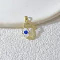 Böser Blick Anhänger vergoldet Hamsa Hand Zirkon Schmuck exquisite Charme Accessoire Stil - Gold Hohl Hand der Fatima (14)