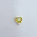 Vergoldeter Herz Zirkonia DIY Schmuck Zubehör Abstandshalter Perle Detail Ansicht - Herz Grüner Diamant Stil (5748)