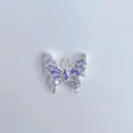 Farfalla Zircone DIY Gioiello Accessorio Rame Placcato Argento Braccialetto Ciondolo - Farfalla Intarsiata Argento Viola (20)