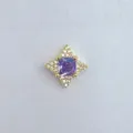 Exquisite vergoldete Stern-Abstandshilfe Perle mit lila und weißen Zirkonia für DIY Schmuck. - Vierzackiger Stern Lila Strass Stil (28)