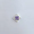 Exquisites quadratisches lila Zirkonia vierzackiges Stern DIY Schmuck Zubehör glänzendes Detail. - Quadratischer Lila Strass Kreuzstern-Stil (29)