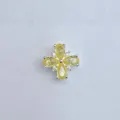 DIY Schmuckzubehör Kupfer vergoldet Blumen Zwischenperle mit funkelnden gelben Zirkon Steinen. - Vierblättriger Gelber Strass-Blumenstil (25)