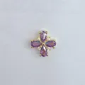 Exquisites kupfervergoldetes lila Zirkon Blumen Zwischenperle DIY Schmuck Zubehör. - Lila Strass Kreuzblumen-Stil (26)