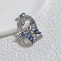 Süsser Schmetterling Zirkonia Anhänger DIY Schmuck Zubehör für modische Damen und Mädchen - Platiniert Weiß Strass Schmetterling Stil