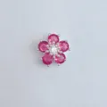 Nahaufnahme Detail von rosa Zirkon Blume Abstandshalter Perle fur DIY Schmuck Zubehoer. - Rosa Strass Fünfblättrige Blume Stil (34)
