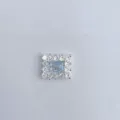 Ciondolo bracciale DIY zircone rettangolare rame argentato accessorio gioiello squisito - Maglia Intarsiata Argento Blu Brillante (10)