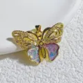 Vergoldeter Schmetterlings-Anhänger mit Zirkonia und Glitzer DIY Schmuckzubehör Detail. - Rosa Lila Glitzer Unterflügel Schmetterling Stil