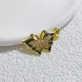 Süßer vergoldeter Schmetterling Anhänger mit Zirkonia und schwarzer Emaillierung für Schmuck. - Schwarze Emaille Mikro-Pave Schmetterling (20)