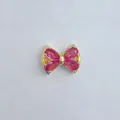 Vergoldeter rosa Zirkon Schleife Form DIY Abstandhalter Perle Schmuck Zubehör für Handwerk - Rosa Schleife Goldbasis Zubehör Stil (5748)