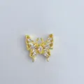 Ciondolo per braccialetto DIY con farfalla in zircone placcato oro per creazione gioielli - Ciondolo Farfalla Intarsiato Oro (23)