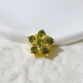 Exquisite 18K Gold Plated Green Zirconia Flower Spacer Bead DIY Jewelry Component - Green Flower Style (6)