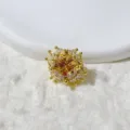 Perlina distanziatrice quadrata con strass dorati ciondolo di cristallo DIY per bracciale collana - Zirconia Champagne (KC6001-6097)