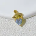 Gold graduation cap pendant necklace featuring a sparkling heart crystal for gifts. - Gold-White Rhinestone