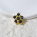 18K Gold Plated Micro Pave Zircon Flower Spacer Bead DIY Handmade Jewelry Making Accessory - Blue Flower Style (7)