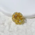 14K gold plated cubic zirconia flower spacer bead, sparkling crystal DIY jewelry accessory. - Yellow Zirconia (KC6001-6097)