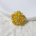 Perlina distanziatrice di fiori in zircone micro-intarsiato oro 18K accessorio di gioielli fai-da-te - Stile Fiore Giallo (2)