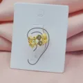 Gold geometric rhinestone ear cuff variant accessory for stylish women fashion jewelry - Gold Chain Geometric Style