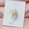 Gold metal ear cuff with sparkling stones, chic and elegant non-piercing cartilage earring for women. - Gold Vintage Wrap Inlaid Style