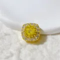 18K Gold Micro-Pave Yellow Zircon Square Spacer Bead DIY Jewelry Making Accessory Item - Yellow Center Square Spacer (9)