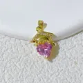 Gold Graduation Cap Pendant Necklace with Pink Heart Crystal Jewelry Gift For Graduates - Gold-Pink Rhinestone