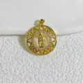 Gold plated virgin mary pendant cubic zirconia charm religious jewelry accessory DIY necklace - Round Hollow Virgin Mary Style (6)