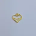 Vergoldeter Zirkonia Herz Anhänger DIY Schmuck Zubehör Charm für Halskette und Ohrring - Hohles Herz (11)
