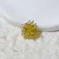14K Gold Filled Yellow Zircon Flower Spacer Bead DIY Jewelry Making Component Accessory - Golden Yellow Zirconia (KC6001-6097)