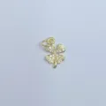 Vergoldeter Zirkonia vierblättriger Kleeblatt Anhänger DIY Modeschmuck Accessoire - Vierblättriges Kleeblatt (15)
