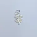 Silberfarbener vierblättriger Kleeblatt Zirkonia Anhänger für DIY Schmuck Zubehör - Vierblättriges Kleeblatt (16)