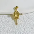 Exquisite Gold Plated Virgin Mary Cross Pendant with Sparkling Zircon DIY Accessory - Cross Virgin Mary Style (11)
