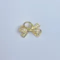 Vergoldeter Mikro Pavé Zirkonia Schleifen Anhänger DIY Schmuck Zubehör Charm Glänzend - Schleifen Design (22)